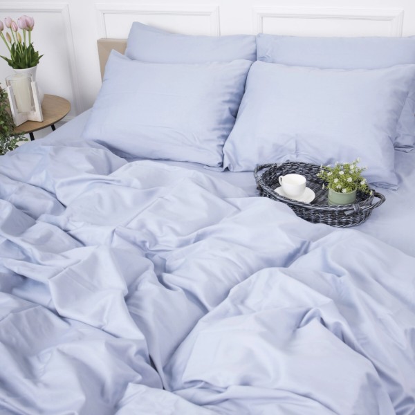 Фото - Комплект постільної білизни MirSon Royal Soft 0843 Grey Blue 220x240 см (2200008069315)